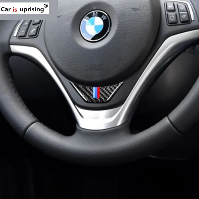 

Car Interior Carbon Fiber Steering Wheel Sticker M stripe Emblem 3D Car Sticker For bmw E84 X1 2011-2015 Car Styling Accessories