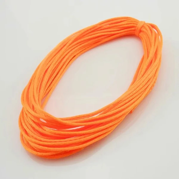 2 мм, сатиновый шнур, китайский узел, бисероплетение, шнур для детских силиконовых прорезывателей, ожерелье из бисера, 10 ярдов каждого цвета - Цвет: Neon Tangerine F172