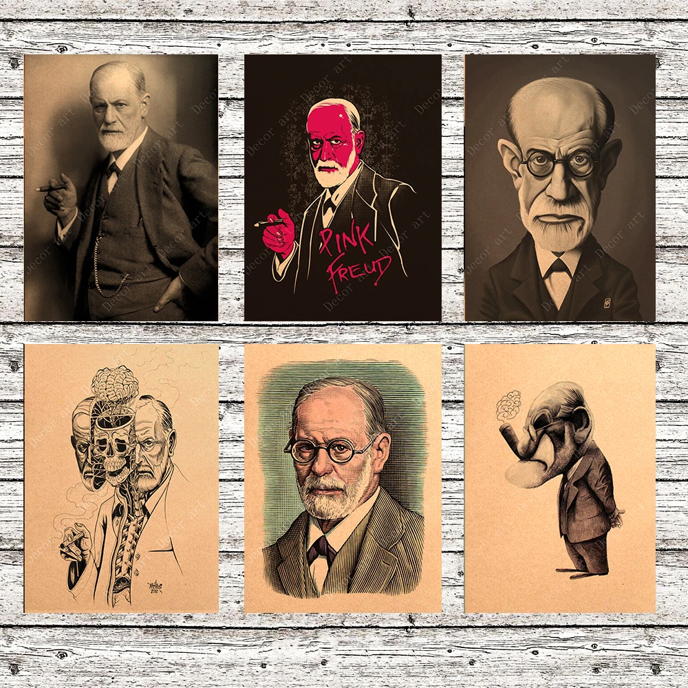 

Neurologist Psychologist Freud Canvas Painting Vintage Wall Picture Kraft Posters Coated Wall Stickers Home Decoration Gift