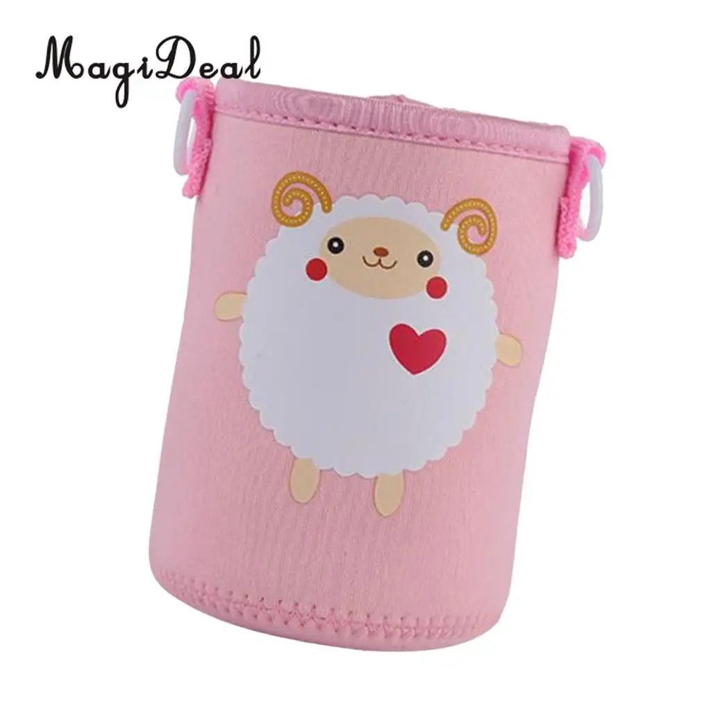 MagiDeal Insulated Water Bottle Sleeve Cartoon Animal Drink Bottle Covers Kids - Build-in Carrying Strap