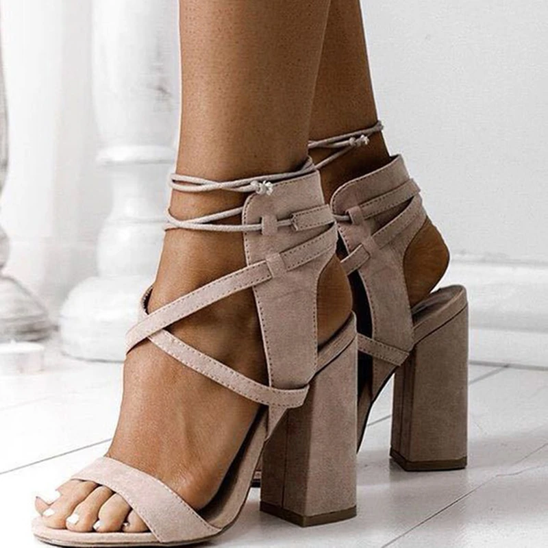 

Women Sandals Summer Sexy High Heels Sandals For Women Shoes 10cm Heels Sandals Gladiator 34-43 Open Toe Women Black Shoes Pumps