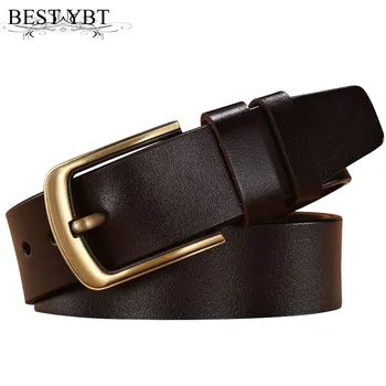 

Best YBT Men Leather belt retro casual Alloy pin buckle men belt fashion buckle cowboy pants simplicity men belt