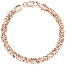 4,5 мм Женский браслет 585 цвета розового золота плетеный плетёный браслет Bismark для женщин и мужчин 18-23 см GB422