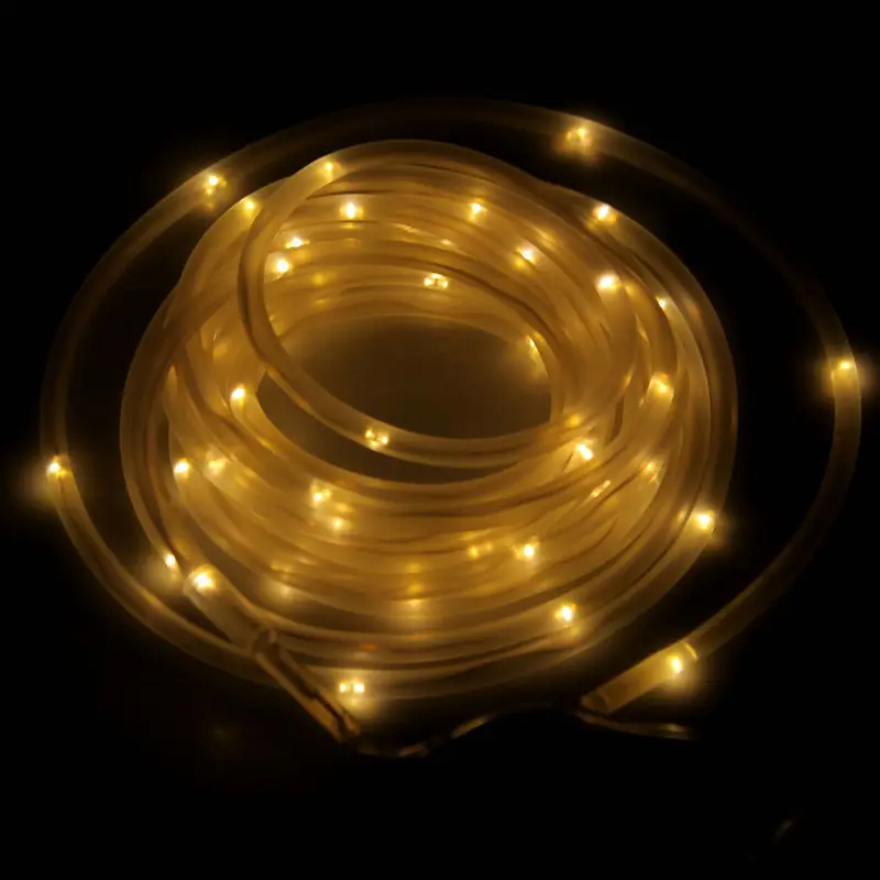 

12M Solar Powered Rope Tube fairy String Light 100LEDs Ourdoor Xmas Garden Christmas party Tree flexible copper wire Strip Lamp