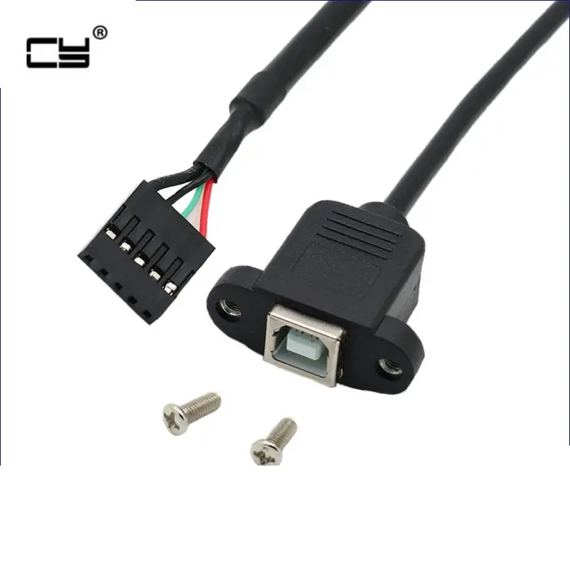 

USB 2.0 B Type Female socket Printer Panel Mount to Pitch 2.0mm 5pin Housing PCB Motherboard Dupont Cable 25cm 50cm