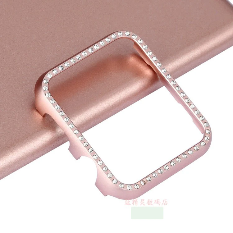 Diamond protective shell For Apple watch case 40mm 44mm Aluminum alloy Frame bumper For iwatch band 42mm 38mm series 4/3/2/1