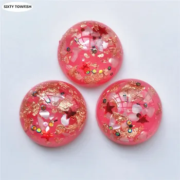 

50 pcs/lot Shells Resin Diameter 18mm Round Cabochon Domes Flat back beads Jewelry Finding Cameo Pendant Settings E2068