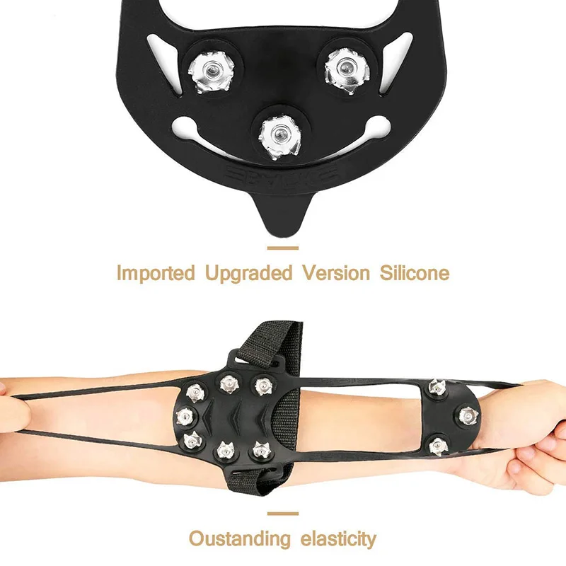 

1 Pair Anti-Slip 10 Teeth Ice Crampons Traction Cleat for Shoes Boots Outdoor Hiking Climbing FH99