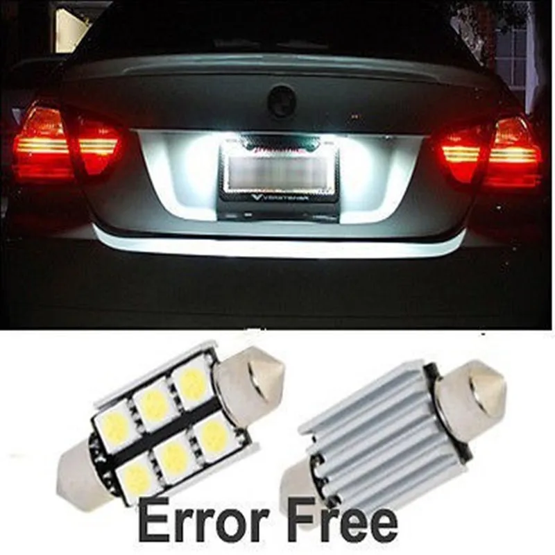 

Free shipping 20pcs Canbus 6 SMD White 39mm LED Vehicle Reading Light Festoon Bulbs ,Number Plate, For BMW E39, E46, E60, E90
