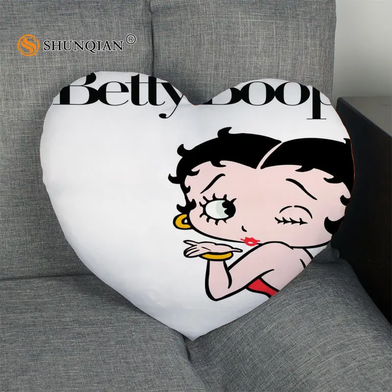 Betty Boop горячая Распродажа наволочка в форме сердца на заказ Наволочка на молнии для свадьбы для дома или офиса, декоративные, размер 41x36 см, 47x42 см - Цвет: 8