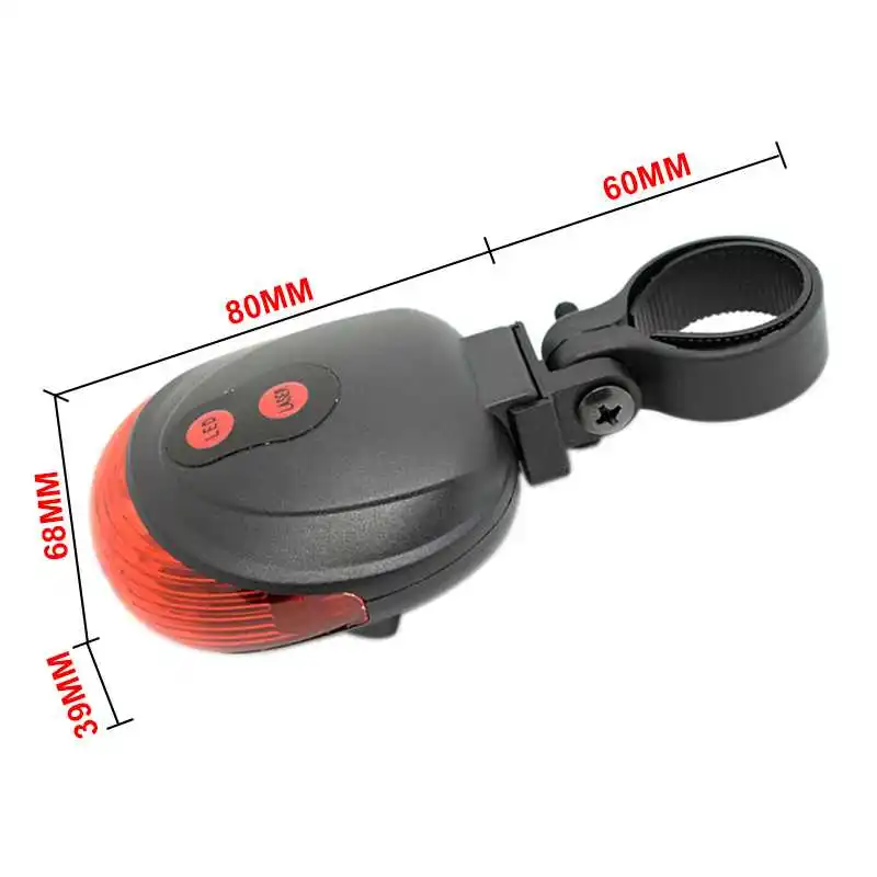 Best Bike Cycling Lights Waterproof 5 LED 2 Lasers 3 Modes Bike Taillight Safety Warning Light Bicycle Rear Bycicle Light Tail Lamp 13