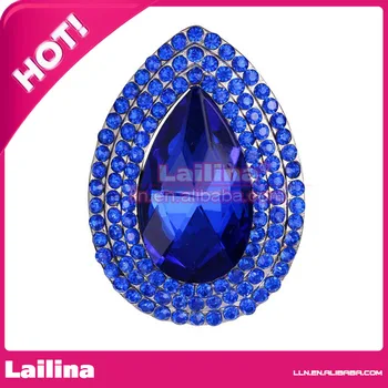 

Silver Plated Blue Rhinestone Acrylic Water Drop Brooch Pin Jewelry