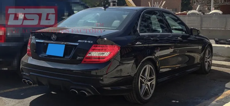 C63 Стиль w204 PP пластиковые диффузор, губа на задний бампер для 2011 2012 2013 Benz C180 C200 C280 C300 C350& C63 бампер