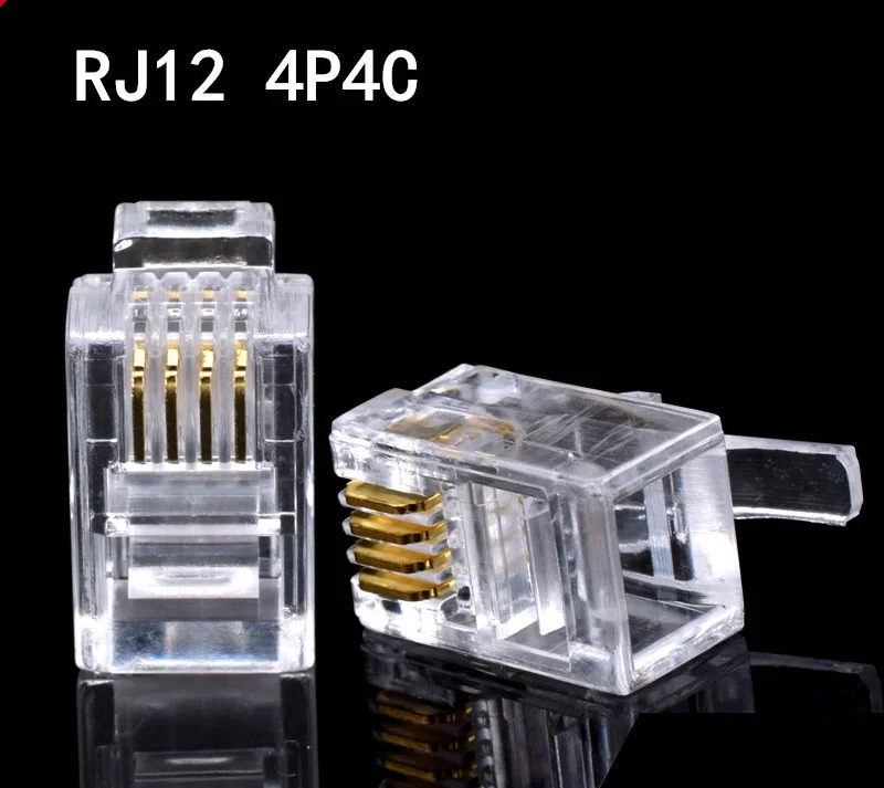5 шт. позолоченный RJ12 4 ядра 4P4C инженерный CNC телефонный кабель кристальная