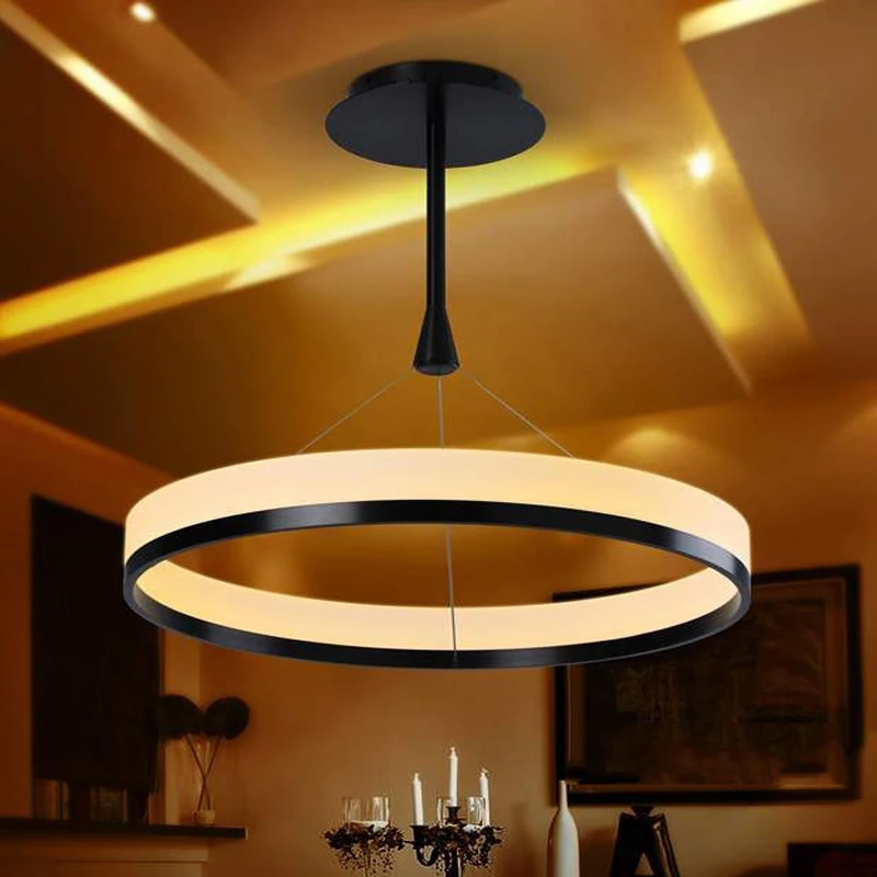 

Modern pendant lights for living room /dining room ,Circle Rings acrylic aluminum body LED pendant light,40CM