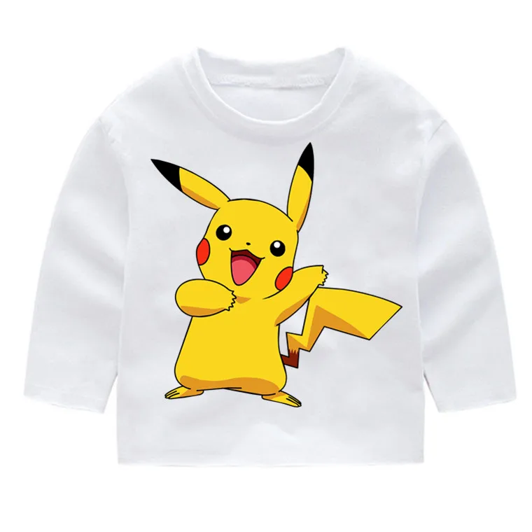 

Pikachu Kid's Print Cotton Fashion Long Sleeve T-shirts Kid's Long Sleeve Tops Baby Girl Harajuku Clothes