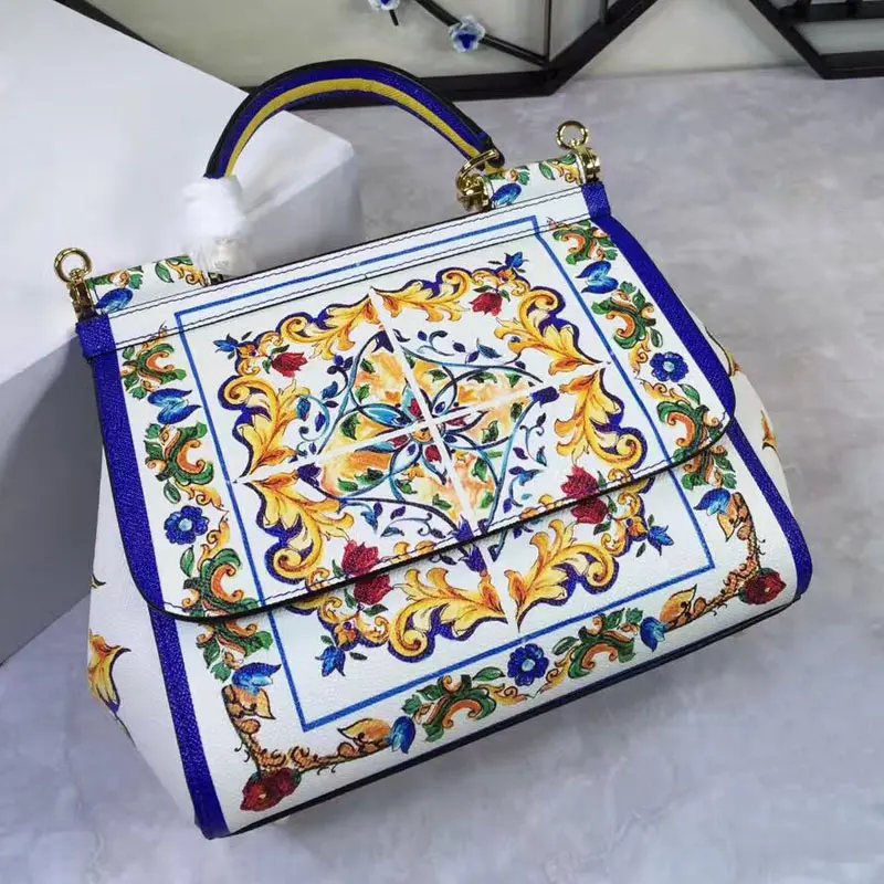 

Baggage Girls 2019 New National Wind Handbag Shoulder Slant Bag Simple Printing Mini-leather Girls Bag