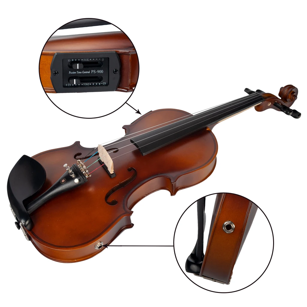 4/4 электрическая скрипка 4/4 полный размер EQ Электрический Скрипка набор W/лук чехол канифоль мост высокое качество