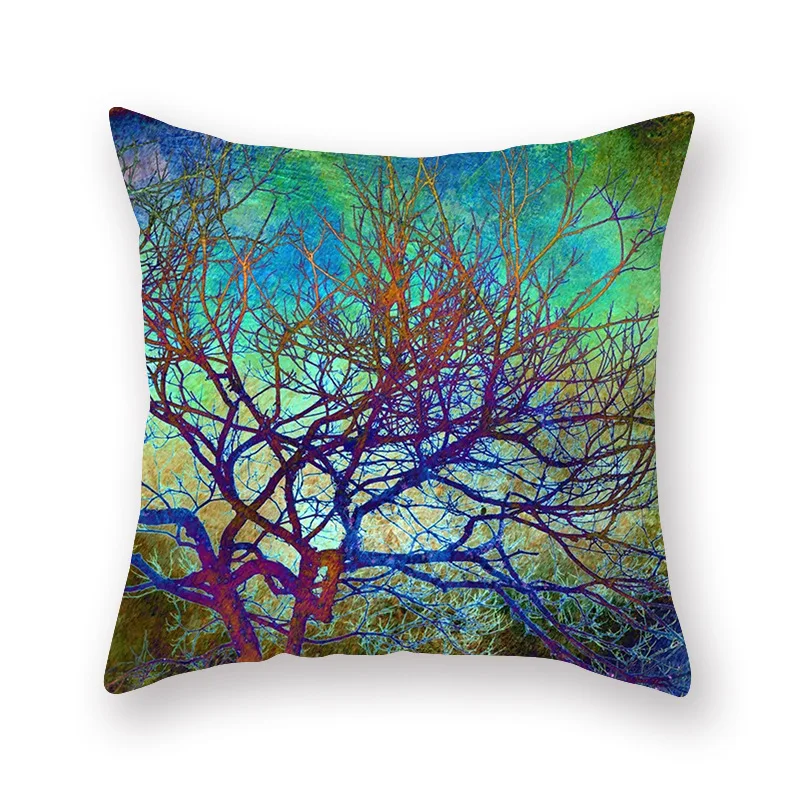 silk pillowcase Deciduous forest scenery beautiful cushion pillow custom cover 12 | Дом и сад