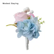 3 шт. ручной синий Искусственные Свадебные цветы бутоньерки для жениха мужской костюм корсаж Свадебная вечеринка аксессуары для выпускного