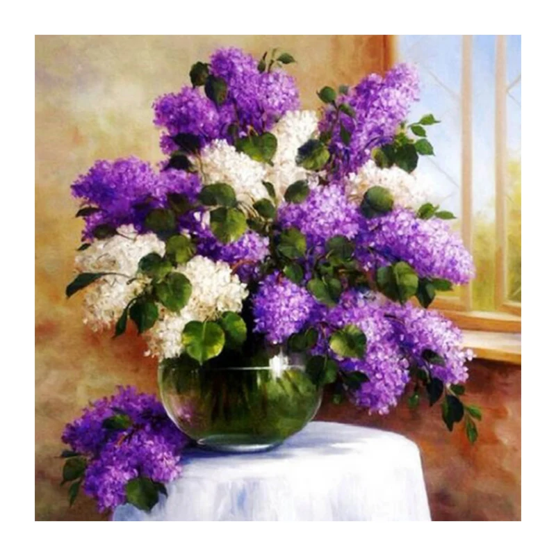 Needlework Full Diamond Embroidery Lilac Icon Mosaic Home Decoration Diy 5d Painting Cross Stitch Flowers | Дом и сад