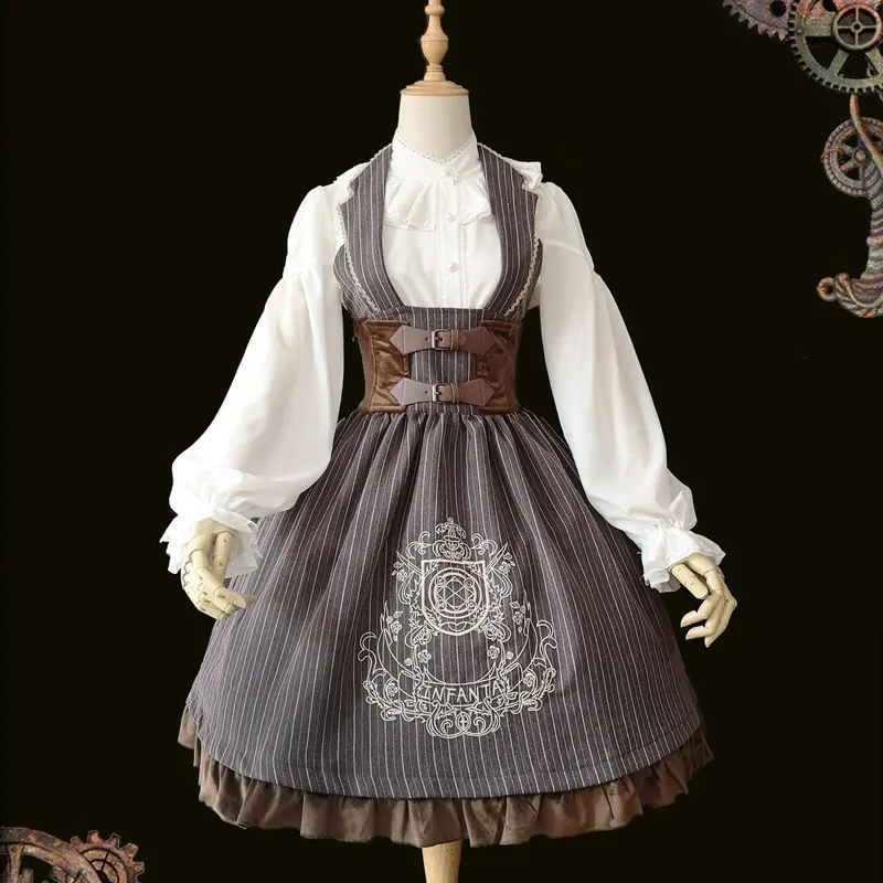 

The Magic Circle ~ Steampunk Lolita JSK Dress Embroidered Sleeveless Corset Dress by Infanta