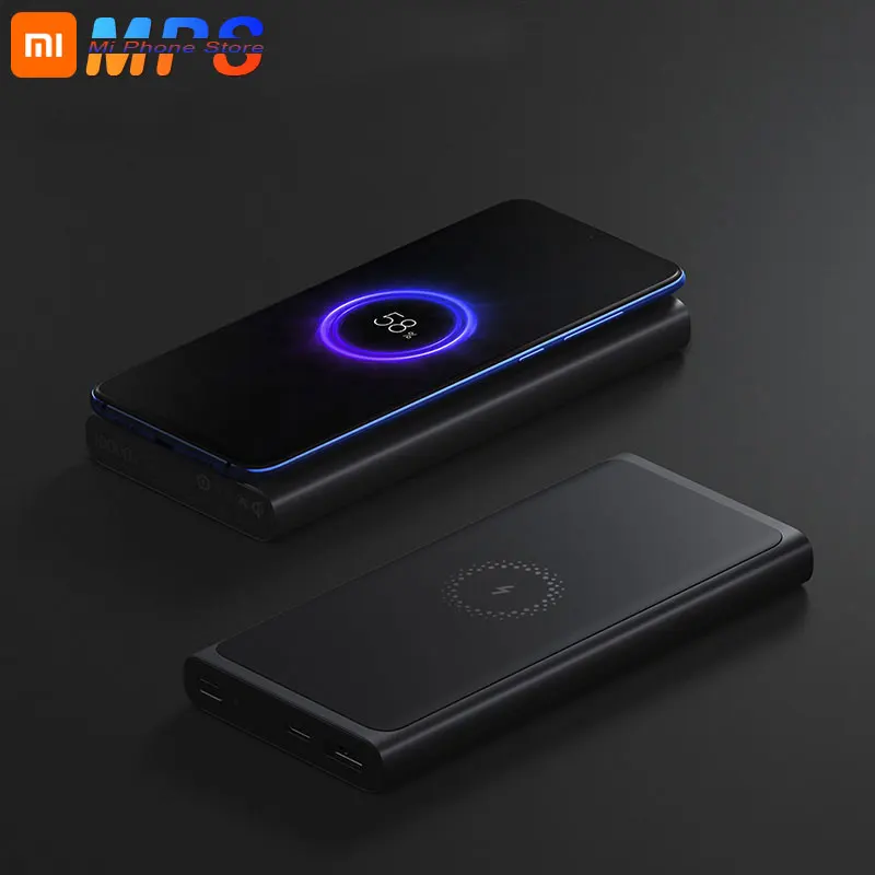 Xiao mi беспроводной power bank 10000 мАч PLM11ZM usb Тип C Qi Быстрое беспроводное зарядное
