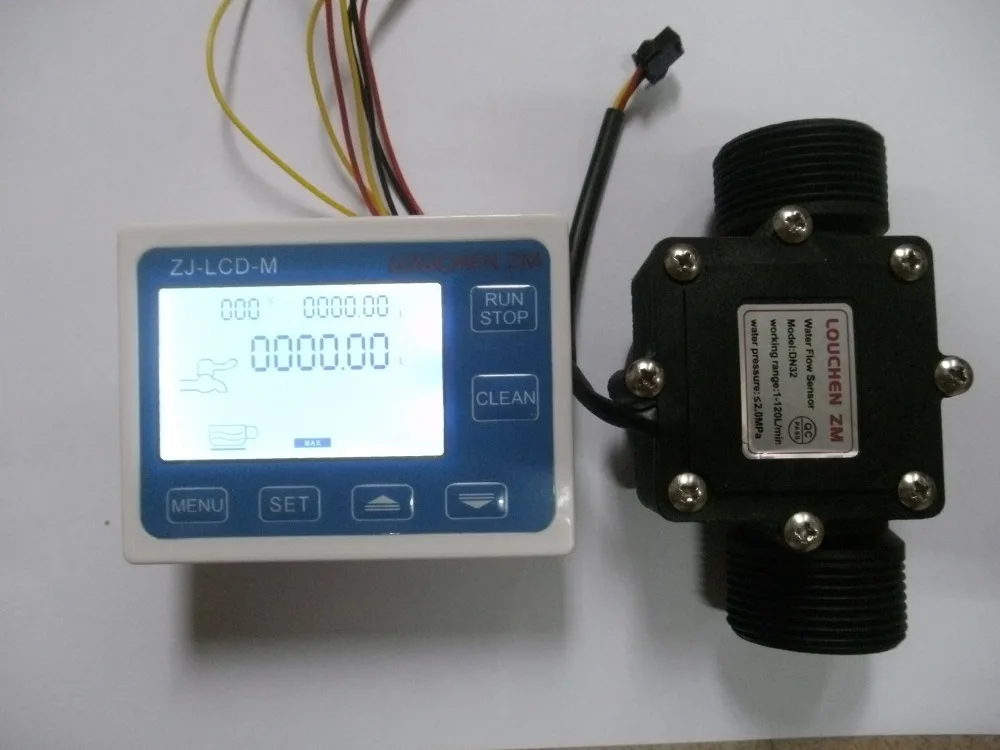 G1-1/" 1,25 расходомер воды сенсор+ ЖК-дисплей контроль количества 1-120л/мин