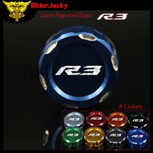 RiderJacky Usinadas CNC Motocicleta Freio Traseiro Tampa Do Reservatório de Fluido Cap Para Yamaha R3 2015-2017 2016