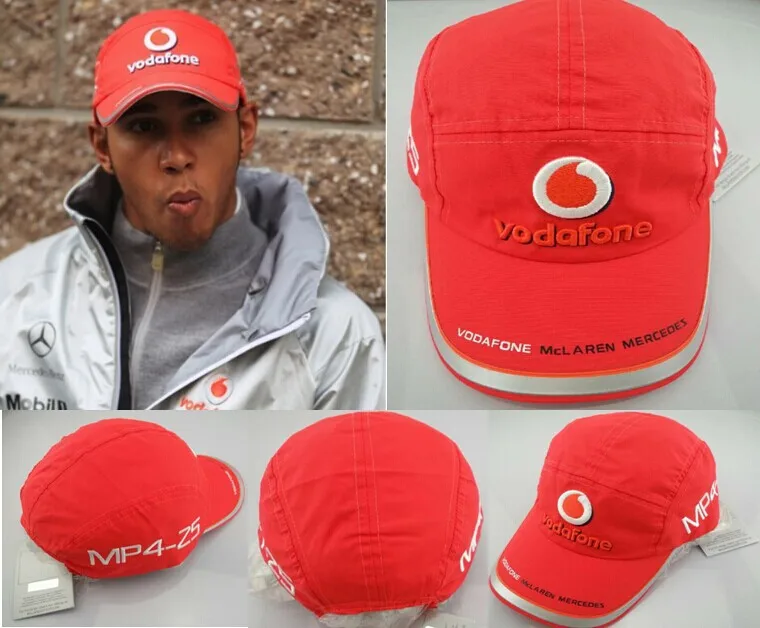 2014 Hamilton Vodafone Mclaren embroidery snapback 100 cotton cap