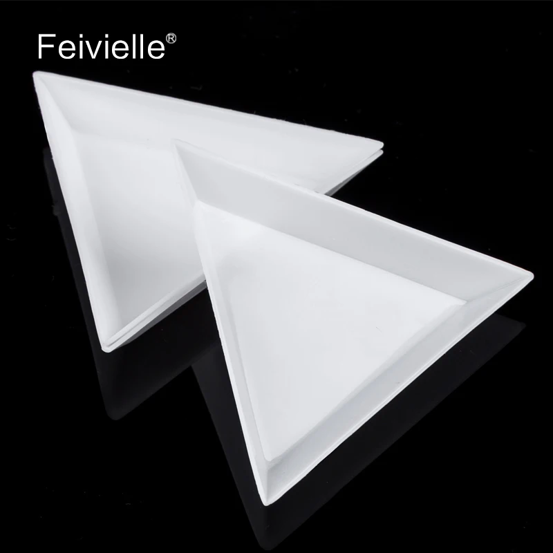 Feivielle2017New 6 шт. украшения для дизайна ногтей акриловая пластина чехол для хранения пластик треугольник Diy Стразы лоток контейнер для маникюра T