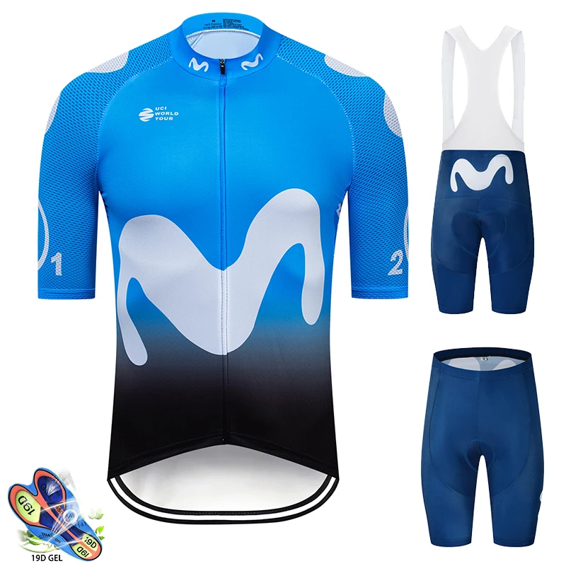 

Movistar strava Pro Cycling Jersey Set Breathable Triathlon Men's Cycling Uniforme Bike Mtb Clothes Suits maillot ciclismo 2019