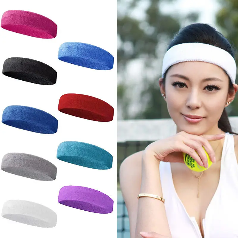 1 Pc Brand New Sweatband Unisex Colorful Cotton Top Quality Elastic