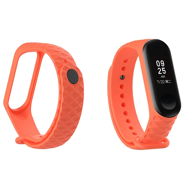 Силиконовый ремешок mi Band 3 Аксессуары для Xiaomi mi Band 3 Смарт-часы браслет 3 спортивные браслеты mi Band 3 band - Цвет: Orange