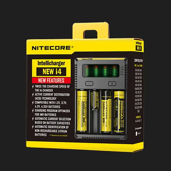 100% оригинальное интеллектуальное зарядное устройство Nitecore i4 универсальное для