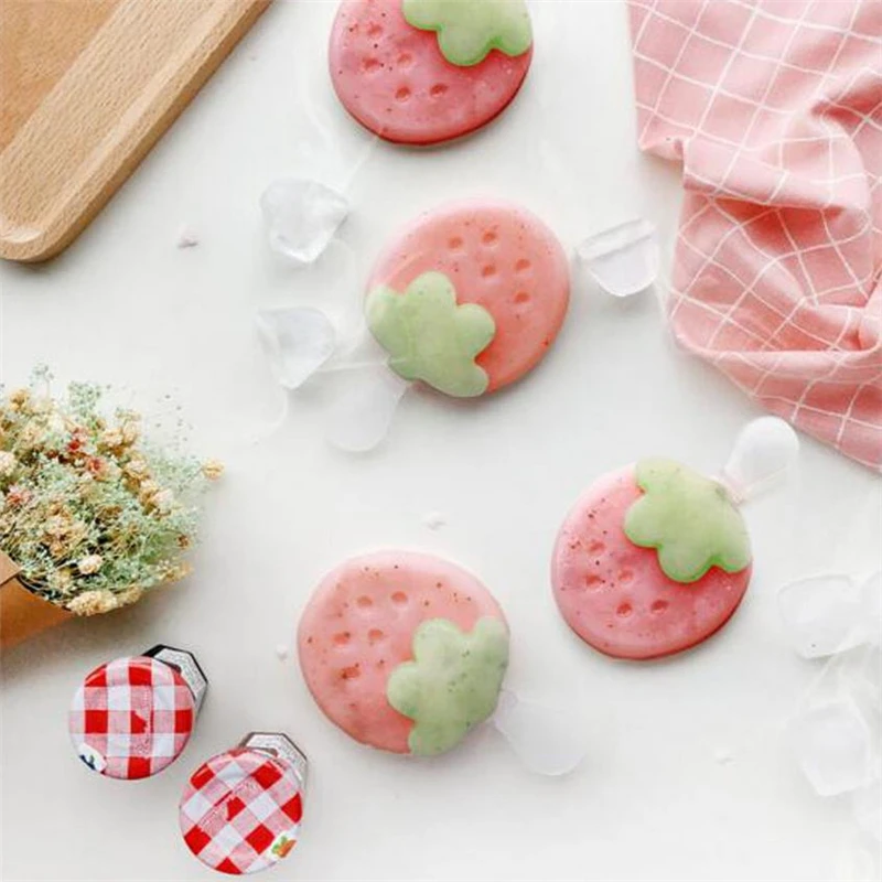 DIY Форма для льда клубника Моделирование два слота дизайн лето popsicle кухня acc цвет случайный питьевой форма для шоколада
