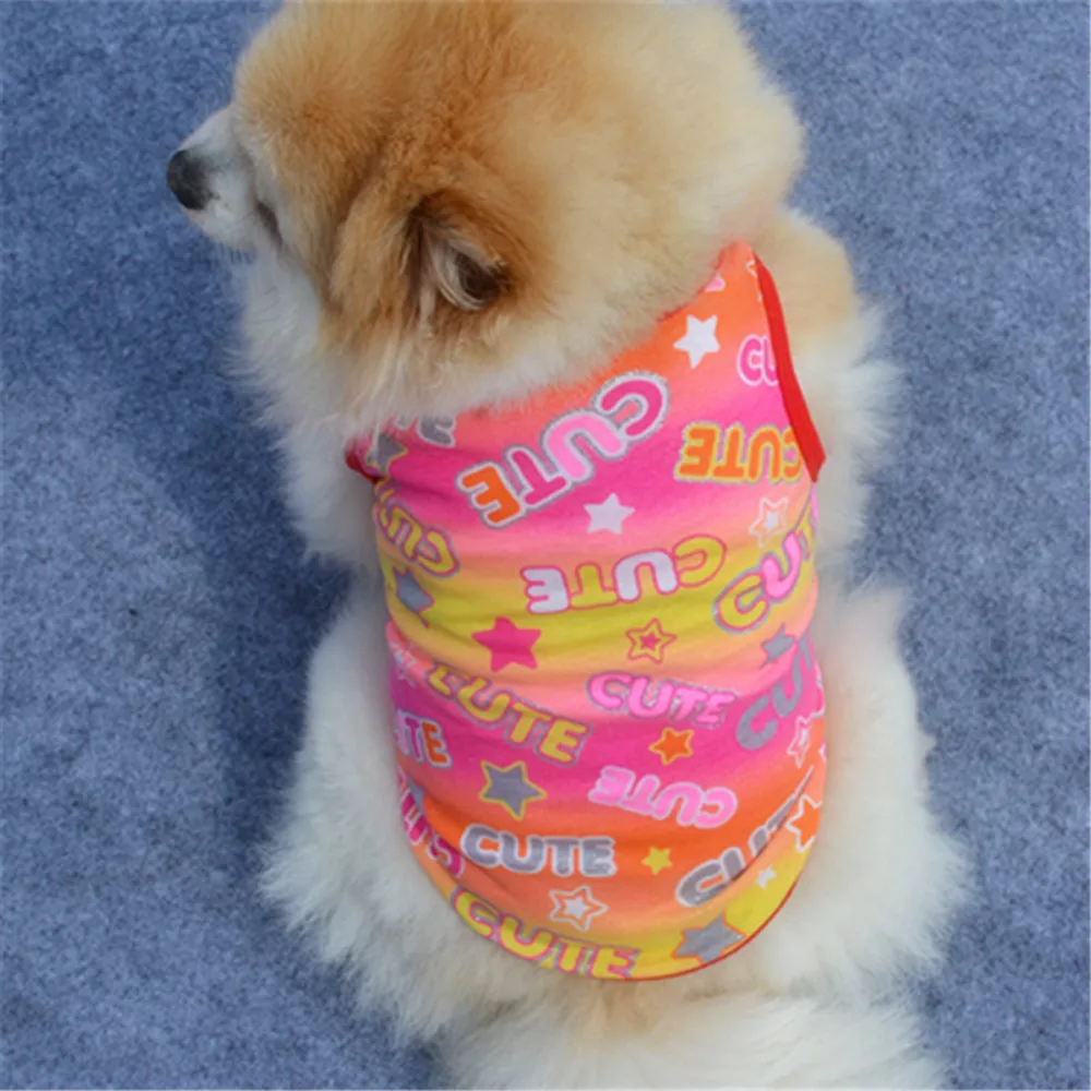 Супер предложения Милый Летний жилет для щенка маленькая собака кошка одежда жилет футболка одежда для маленьких домашних животных Одежда для собак костюм для чихуахуа