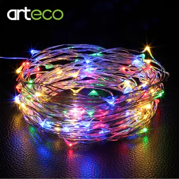 

2M 3M 5M 10M Copper Silver Wire LED String lights Waterproof Holiday lighting For Fairy Christmas Tree Wedding Party Decoration