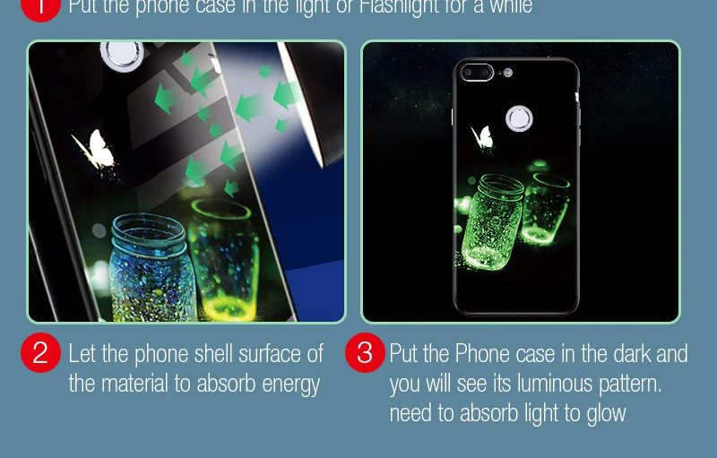 Luminous Glass Phone Case On For Huawei P Smart Mate 10 20 Lite P20 P10 Lite Nova 3 7S 7C Honor 7A 9 Lite 10 8X Play Back Cover