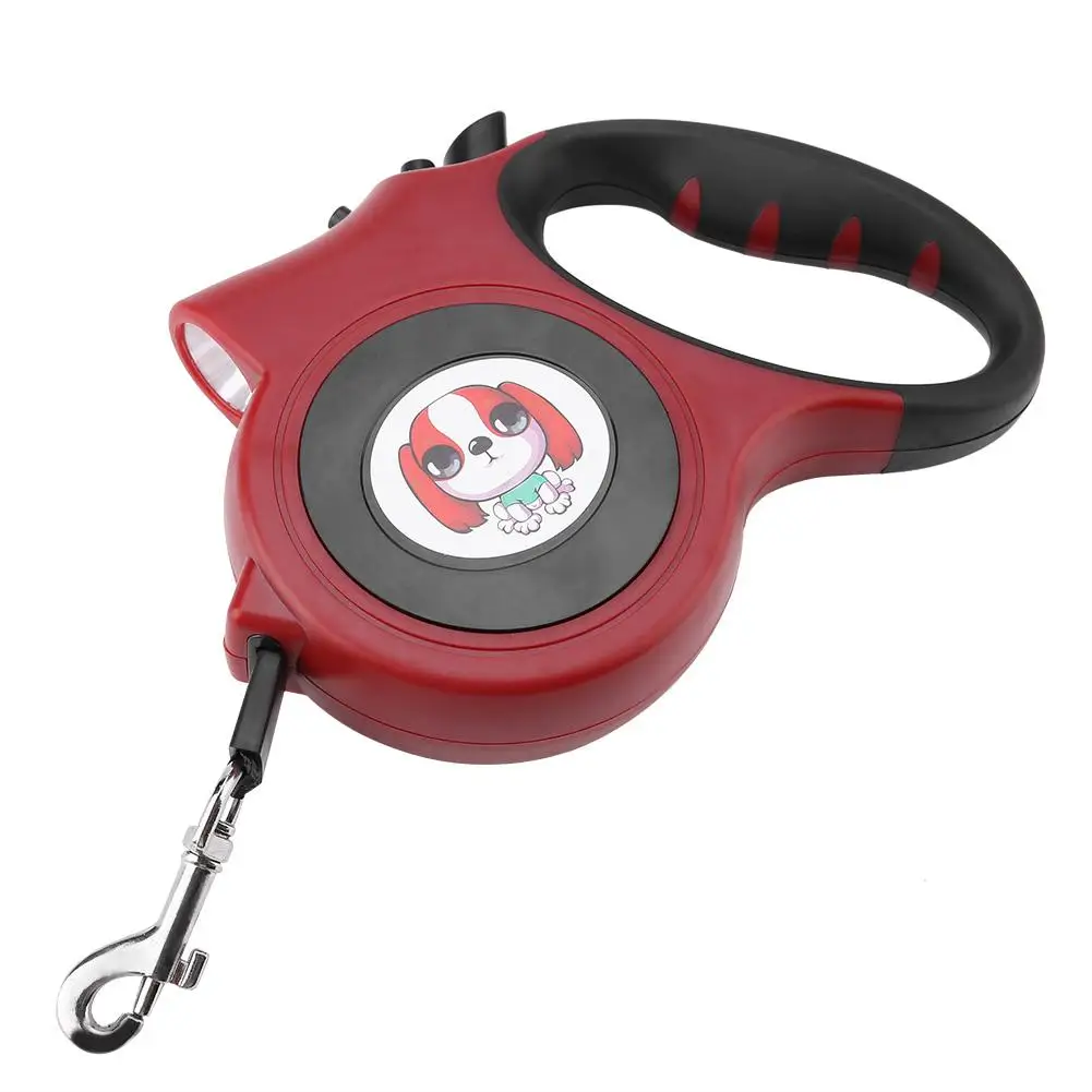 5 м выдвижной Автоматическая обмотка веревка с светодиодный светильник для собак ходьба поводок для маленьких средних собак - Цвет: Красный