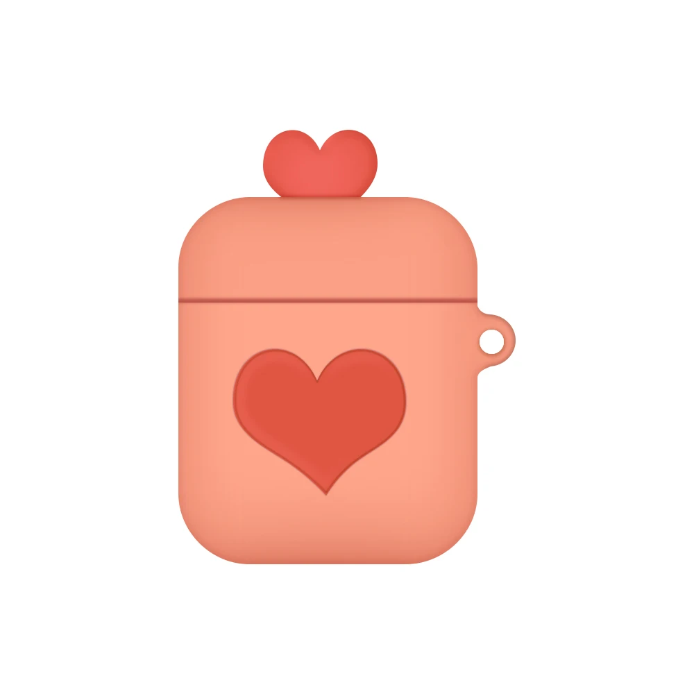 Orange Love Heart чехол из ТПУ для Apple Airpods 2 Чехол Ультра тонкий беспроводной Bluetooth чехол для наушников Чехол Для Air Pods защитный корпус - Цвет: Orange