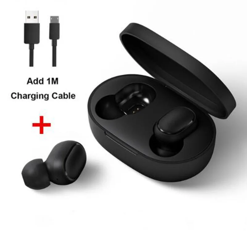 Xiaomi Redmi Airdots TWS Bluetooth наушники стерео бас Bluetooth 5,0 Eeadphones с микрофоном свободные Наушники управление AI - Цвет: earphone add cable