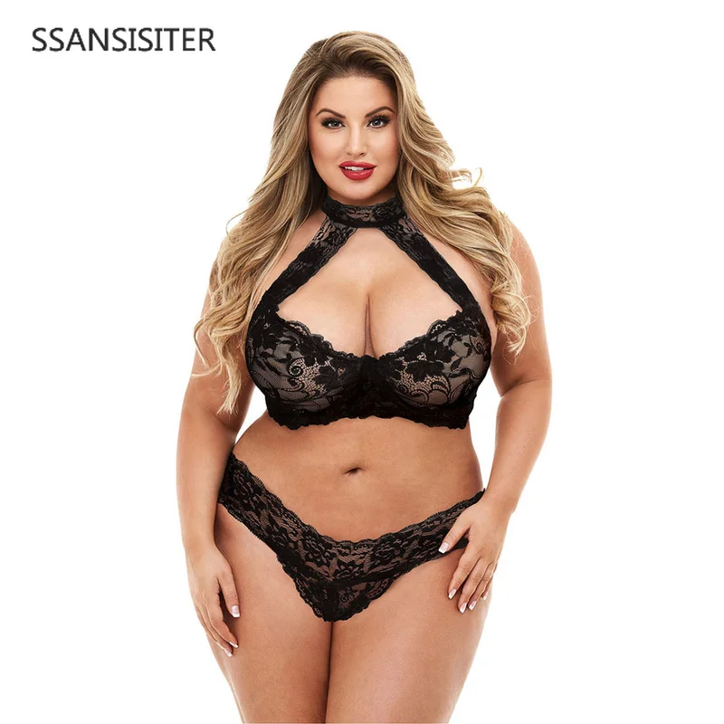 

5XL New Brassiere Femme Lace Bra and Panty Set Underwear Sexy Bra Set Underwire Women Lingerie Solid Bielizna Damska Komplety