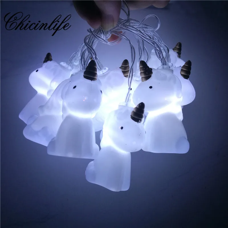Chicinlife 1set Christmas Decoration Led Unicorn Shape String