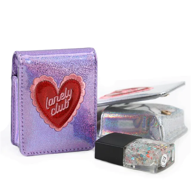 Lovely Cute Cosmetic Case Lipsticks Bag With Mirror For Women Girls