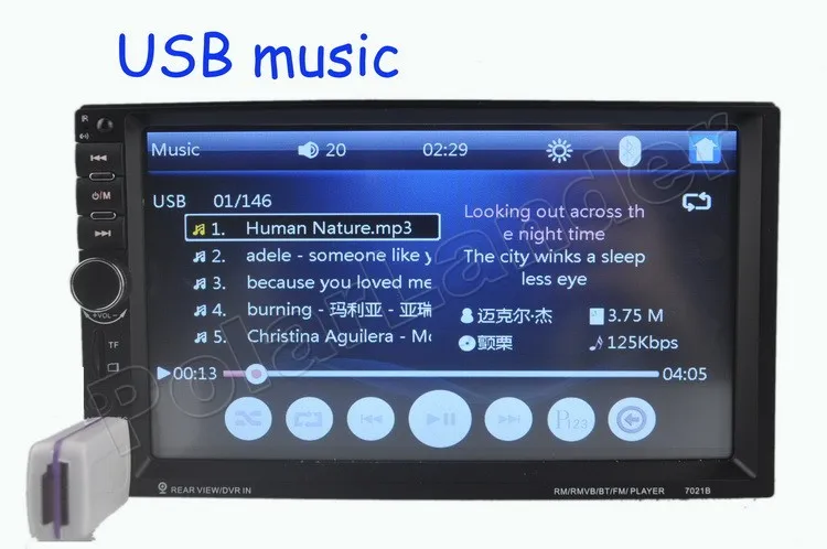 10 languages 2 DIN 7 inch Car Stereo MP5 Radio Player steering wheel control Touch Screen Bluetooth MP4 Player FM/TF/USB