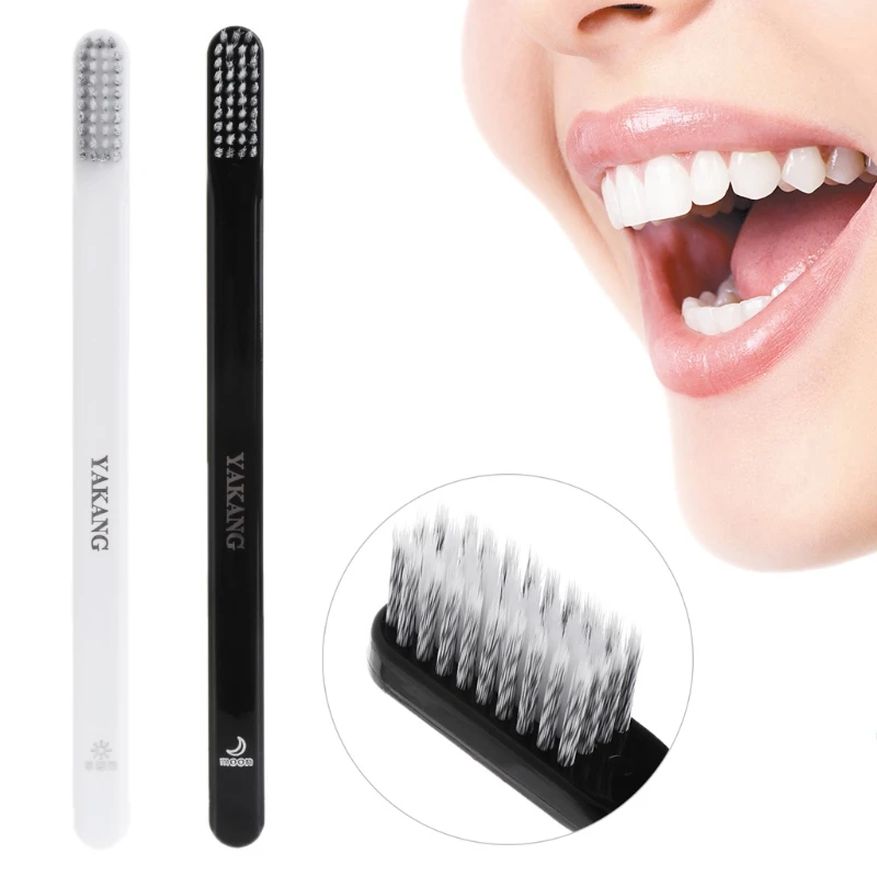

White Black Couple Toothbrush Day Night Spiral Bristle Tooth Superfine Soft Hair Toothbrush Cleaner Oral Care