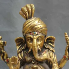 Тибет Тибетский Бронзовый Ганапати Ганеш Господь Ганеша Слон Статуя Будды