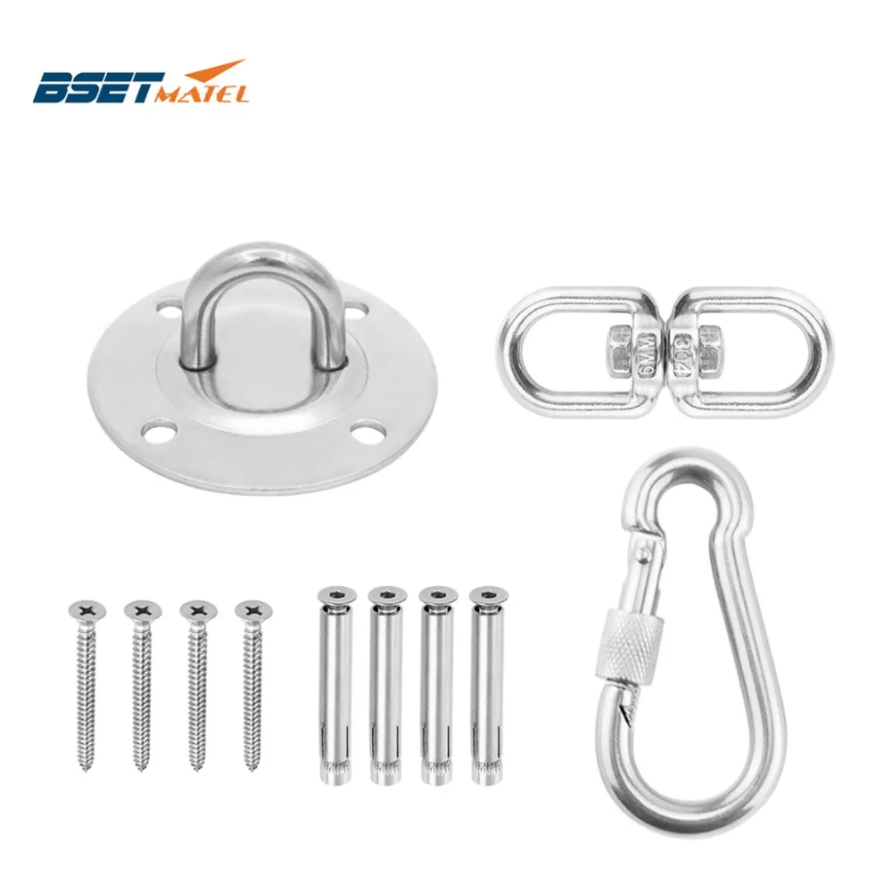 

Anchor Bracket Hook for Aerial Training Straps Crossfit Olympic Rings Yoga Hammock Hanging Kit Swings Ceiling & Wall Mount 500LB