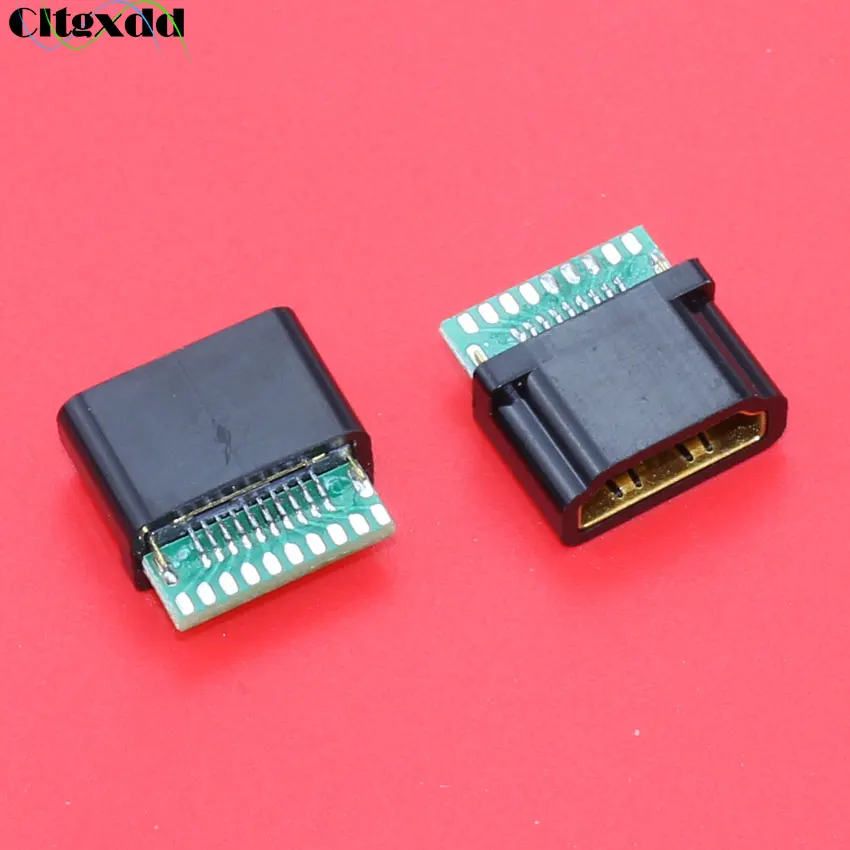 

cltgxdd 1pcs Gold Plating HDMI Type A Standard Female Jack with PCB board wire bond seal 19pin HDMI test connector